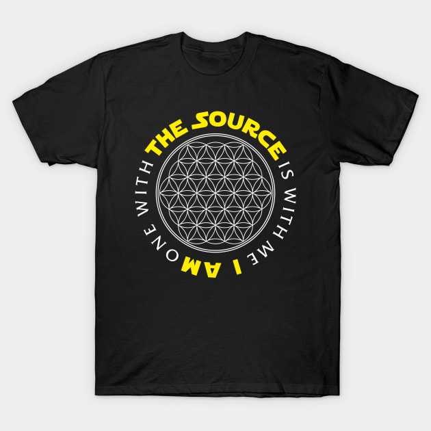 The Source is with me (flower of life) - dark colors T-Shirt by YelloCatBean